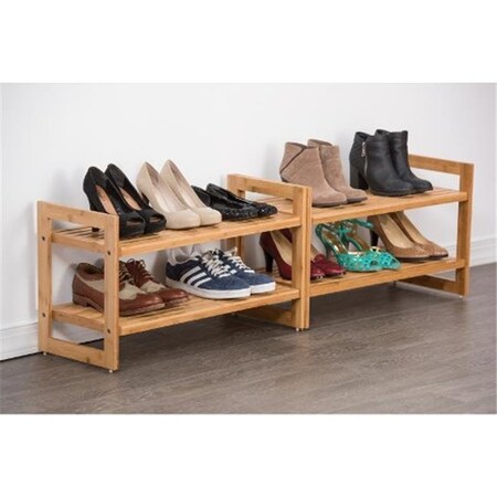 Trinity Trinity TBF-24032 Bamboo Shoe Rack; 16 x 12 x 28 in. - Pack of 2 TBFLNA-24032